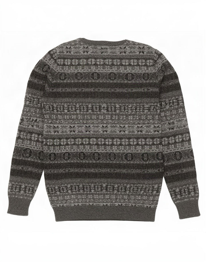 Pulover Marlboro Classics pentru bărbați, cu gât crew, 2XL, lână Fair Isle gri