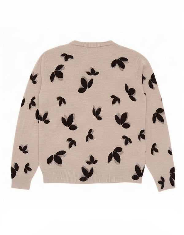 Pulover pentru femei Marks & Spencer cu decolteu triplu UK 14 mare, gri, floral