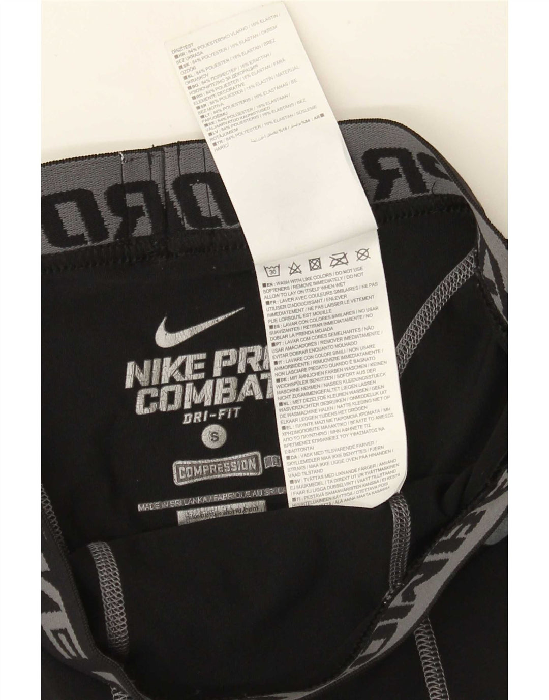 Leggings grafici Nike Dri Fit pentru bărbați, poliester negru mic
