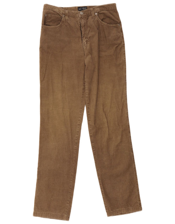 Pantaloni drepti din velur pentru femei Armani L32 L30 bumbac bej