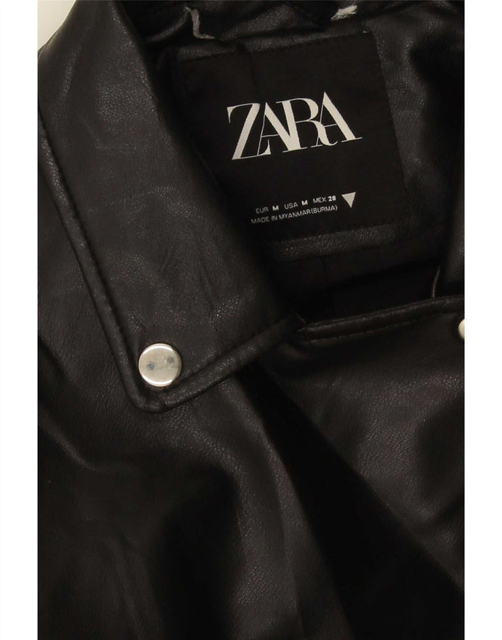 Jachetă motociclist pentru femei Zara UK 12 Medium Negru
