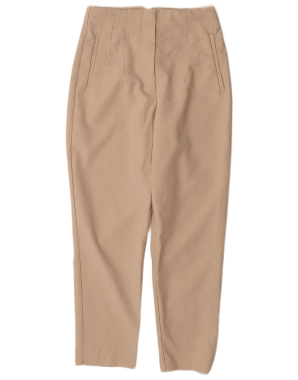 Pantaloni casual conici pentru femei cu talie înaltă Zara Mediu L28 L27 Bej