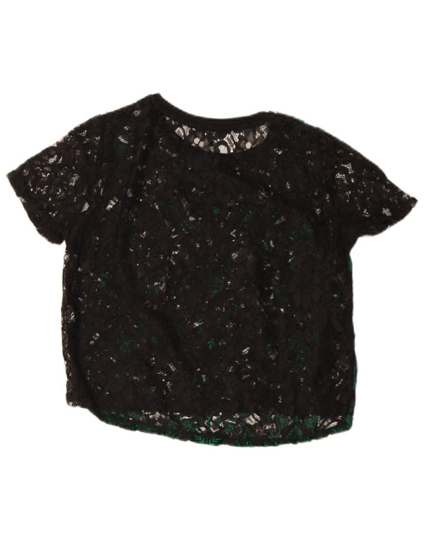 Bluză Crop Top pentru femei Zara UK 14 Medium Green Paisley