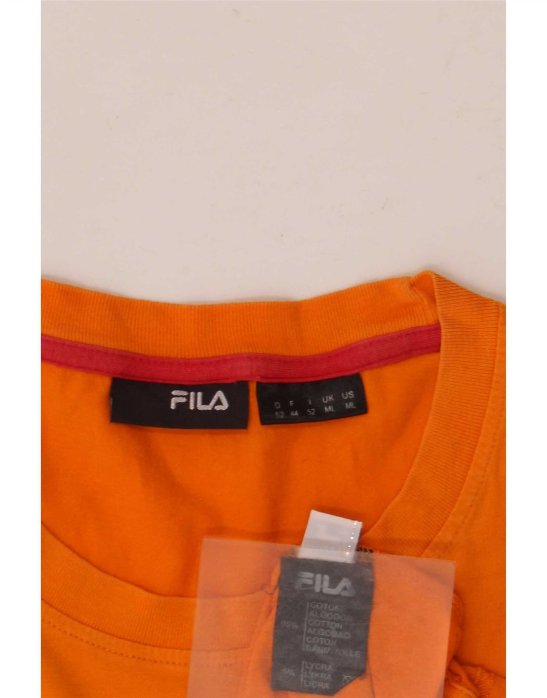 Tricou cu grafic Fila pentru bărbați Top din bumbac portocaliu mediu
