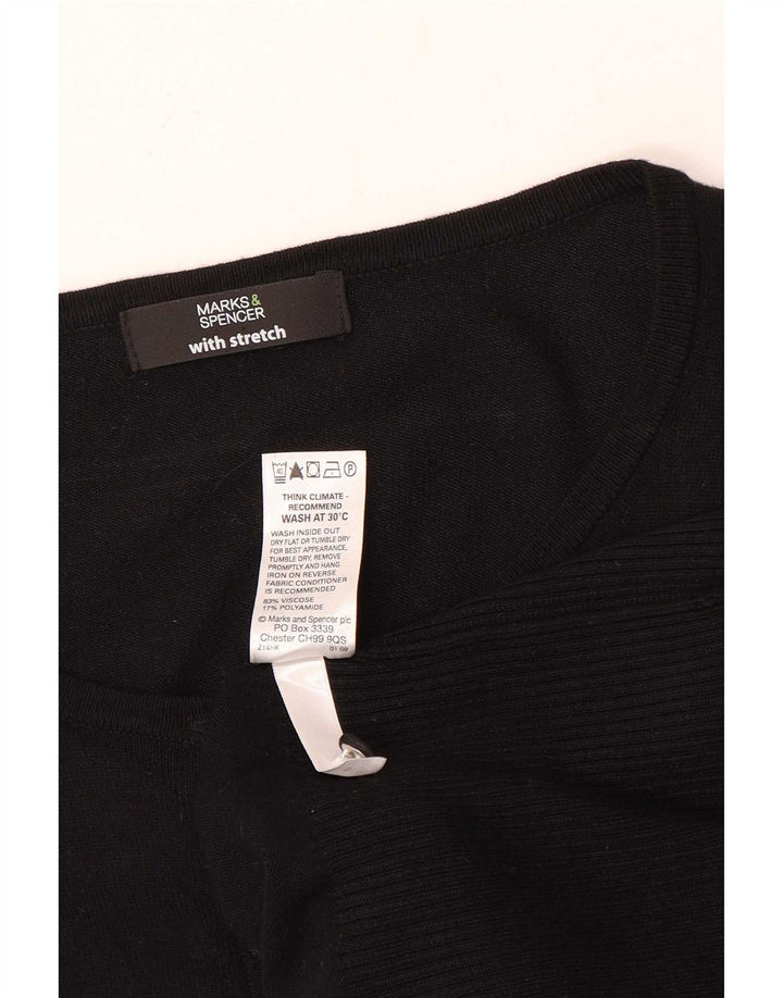 Pulover cardigan pentru femei Marks & Spencer UK 16 mare, negru, viscoză