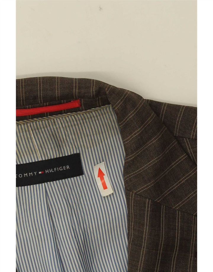 Sacou Tommy Hilfiger pentru bărbați, cu 2 nasturi, IT 52 XL, viscoză maro cu dungi