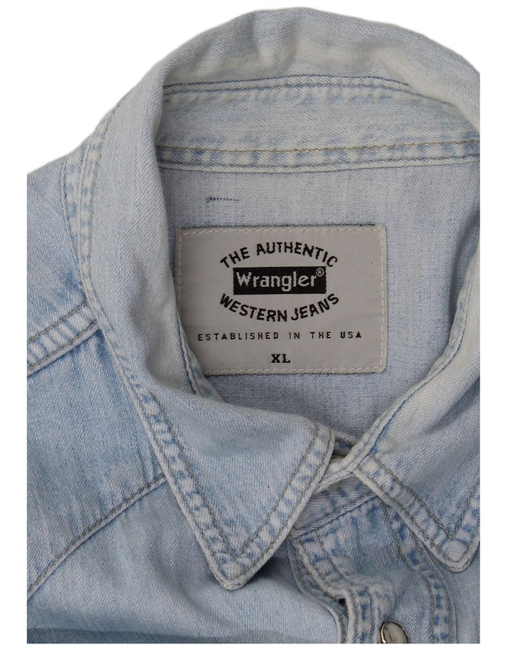 Cămașă din blugi pentru bărbați Wrangler, bumbac albastru XL