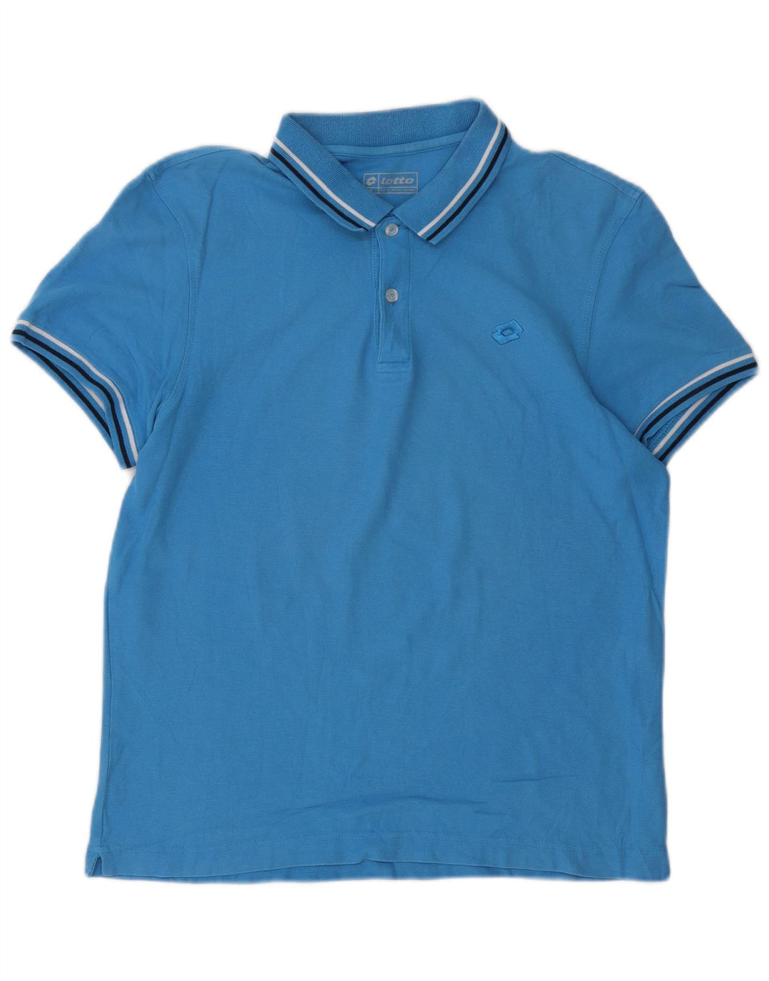 LOTTO Mens Polo Shirt Medium Blue Cotton Vintage Lotto and Second-Hand Lotto from Messina Hembry 