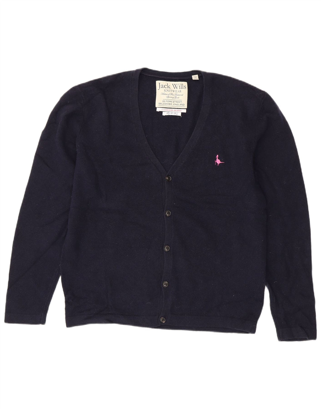 JACK WILLS Pulover cardigan pentru femei UK 18 XL bleumarin din lână de miel