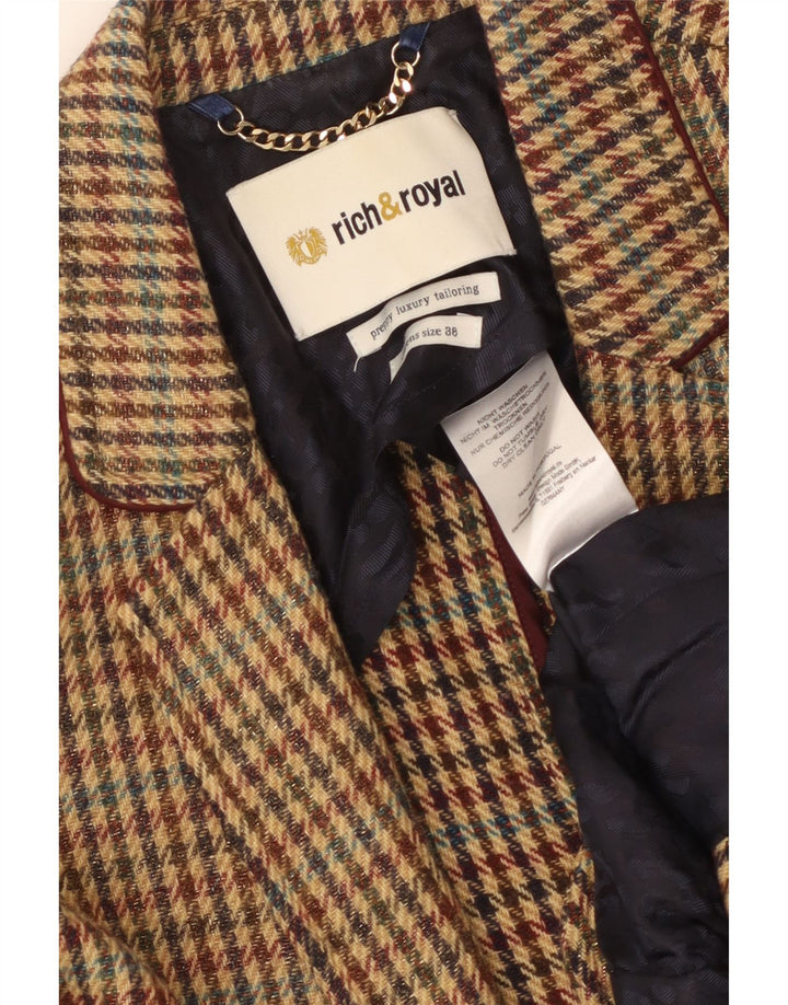 RICH & ROYAL Jachetă Blazer pentru femei cu 1 nasture EU 38 Maro Mediu Picior de Puie