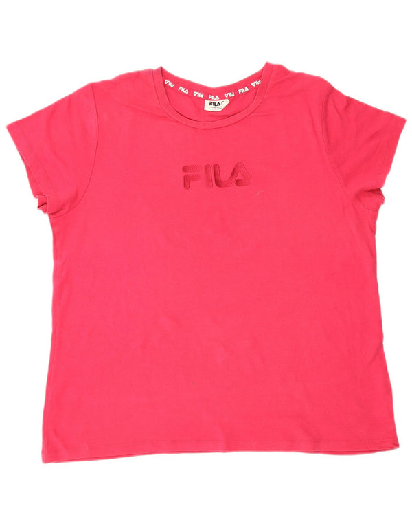 Tricou cu grafică Fila pentru femei, UK 18 XL, bumbac roz