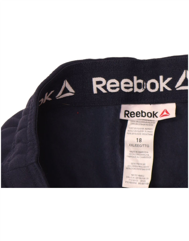 REEBOK Pantaloni de trening grafic pentru baieti 15-16 ani 2XL bumbac bleumarin