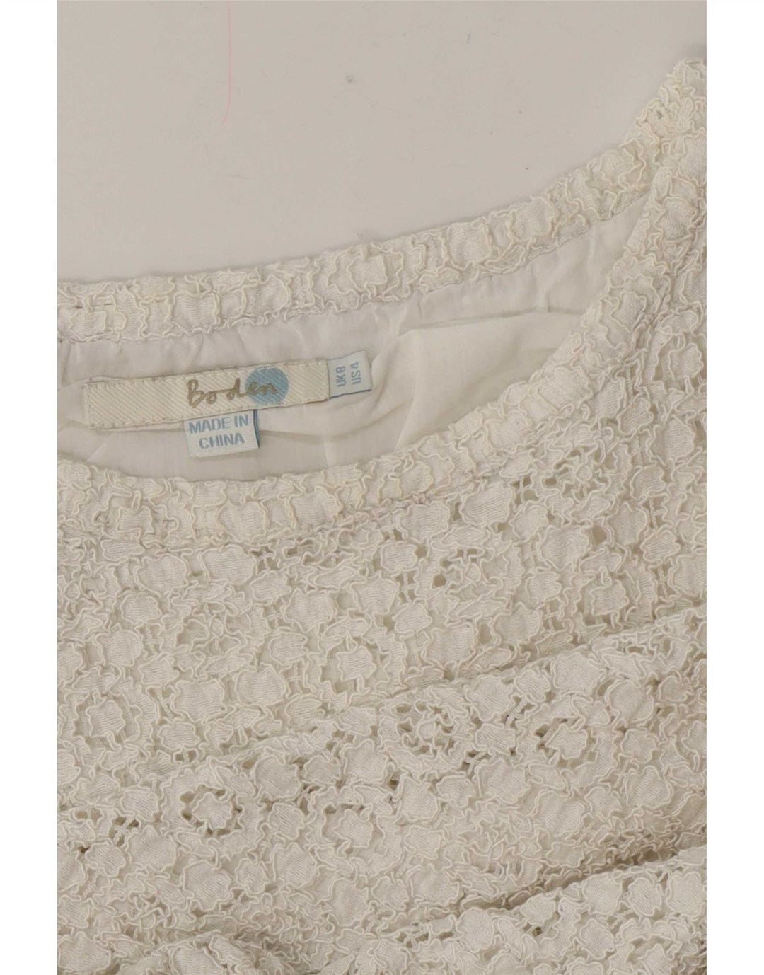 Bluză Boden pentru femei Crop Dantela Top UK 8 Small White