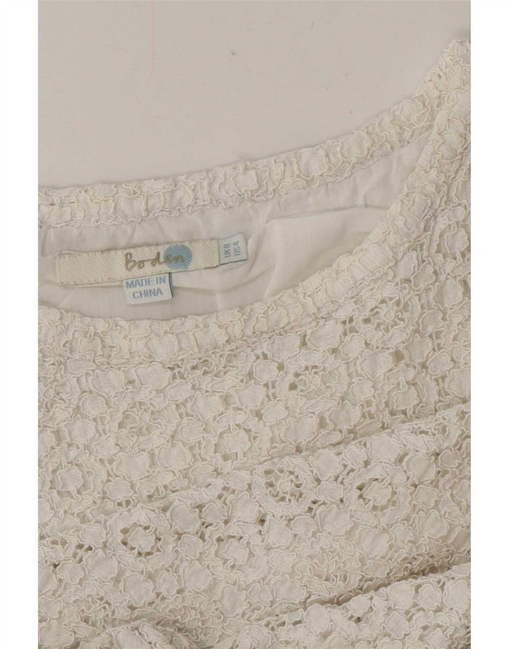 Bluză Boden pentru femei Crop Dantela Top UK 8 Small White