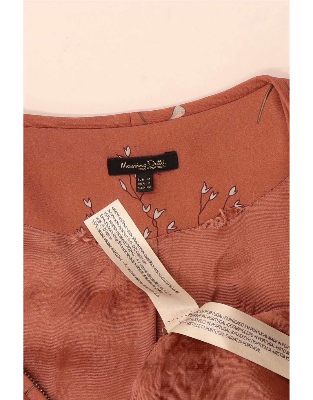 Jachetă Bomber Massimo Dutti pentru femei UK 12 Medium Pink Floral Viscose