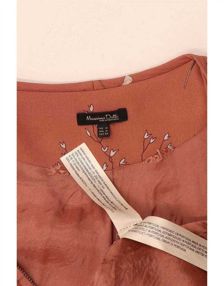 Jachetă Bomber Massimo Dutti pentru femei UK 12 Medium Pink Floral Viscose