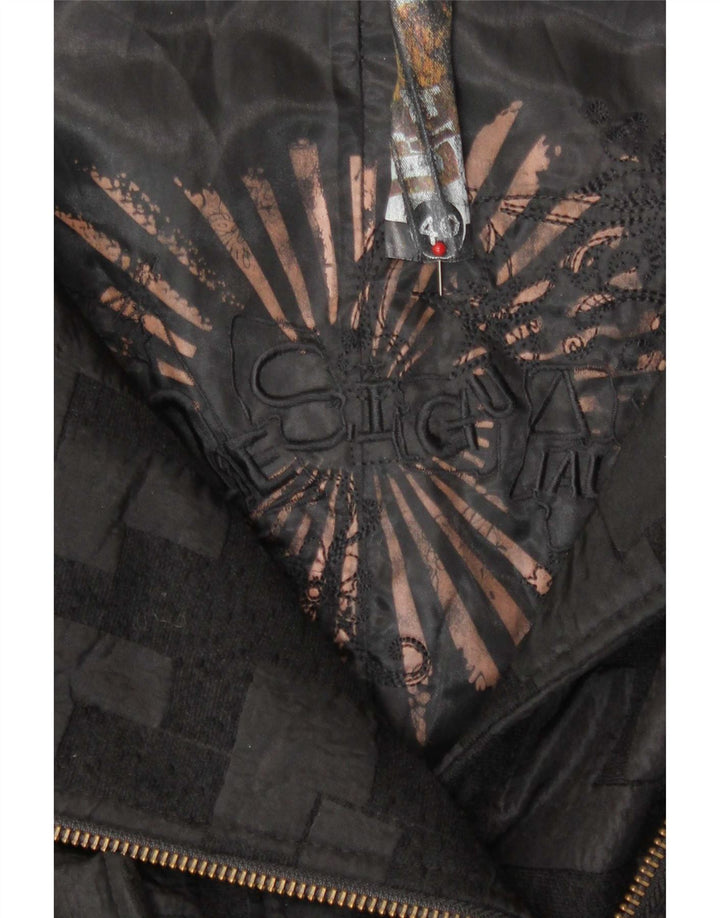 Desigual Jachetă de vânt pentru femei EU 40 Medium Negru Geometric