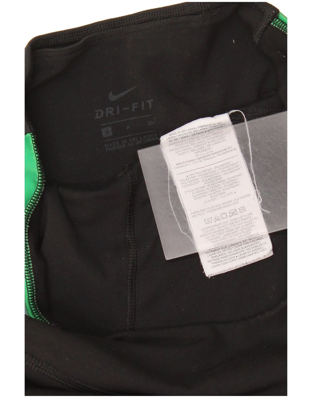 Leggings Nike Dri Fit Graphic pentru femei, poliester cu dungi mici, negre