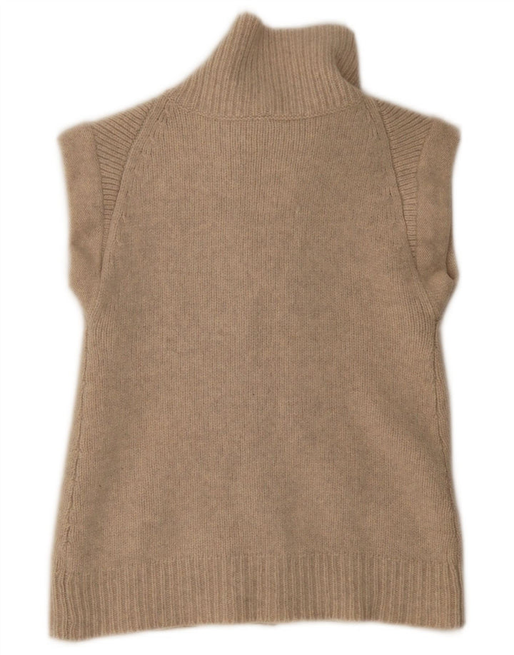 Pulover cardigan deschis fără mâneci pentru femei Gap UK 8 Bej mic
