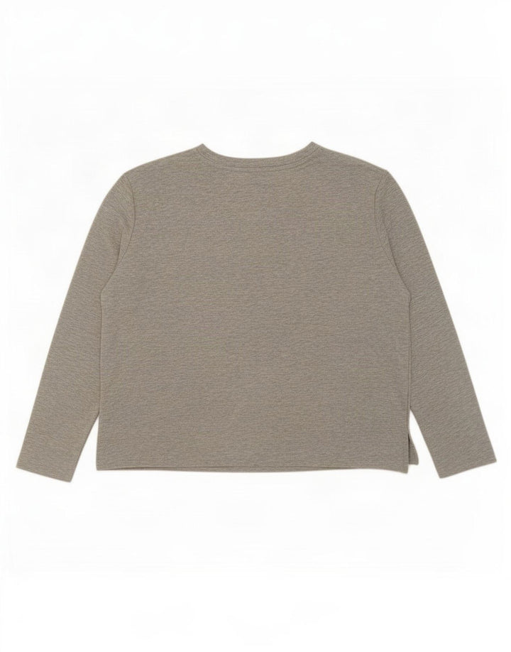 Marks & Spencer Top grafic pentru femei cu mânecă lungă UK 16, mare, gri, bloc de culoare