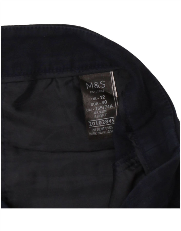 MARKS & SPENCER Womens Cropped Trousers UK 12 Medium W30 L25 Navy Blue