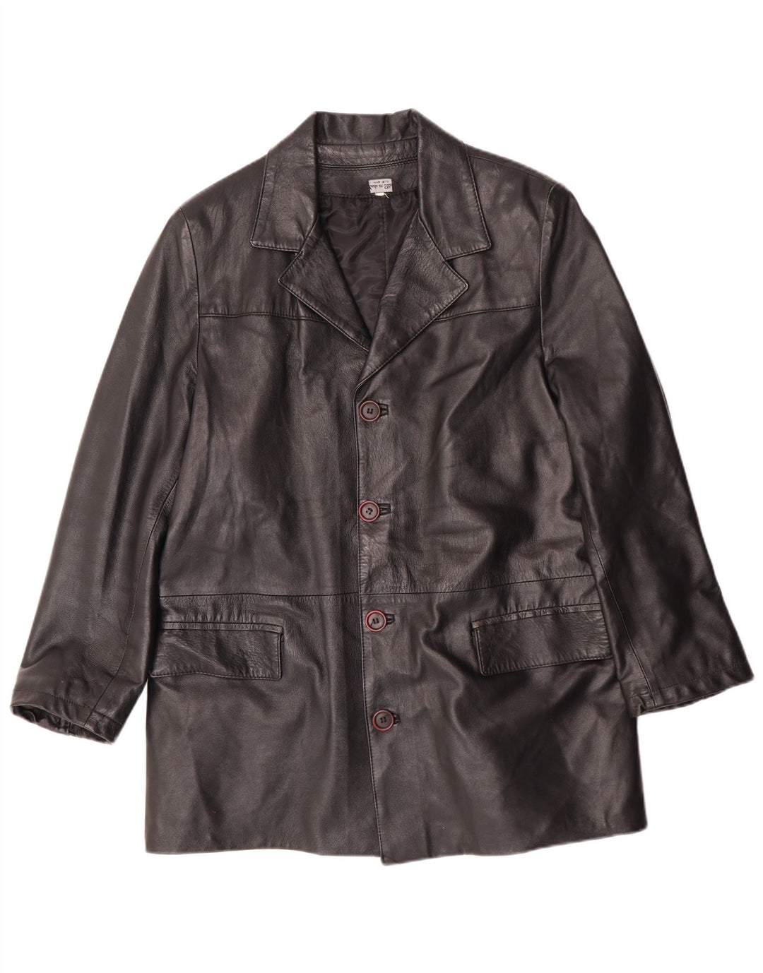 Jachetă de piele vintage pentru bărbați UK 38 Medium Black Leather Classic