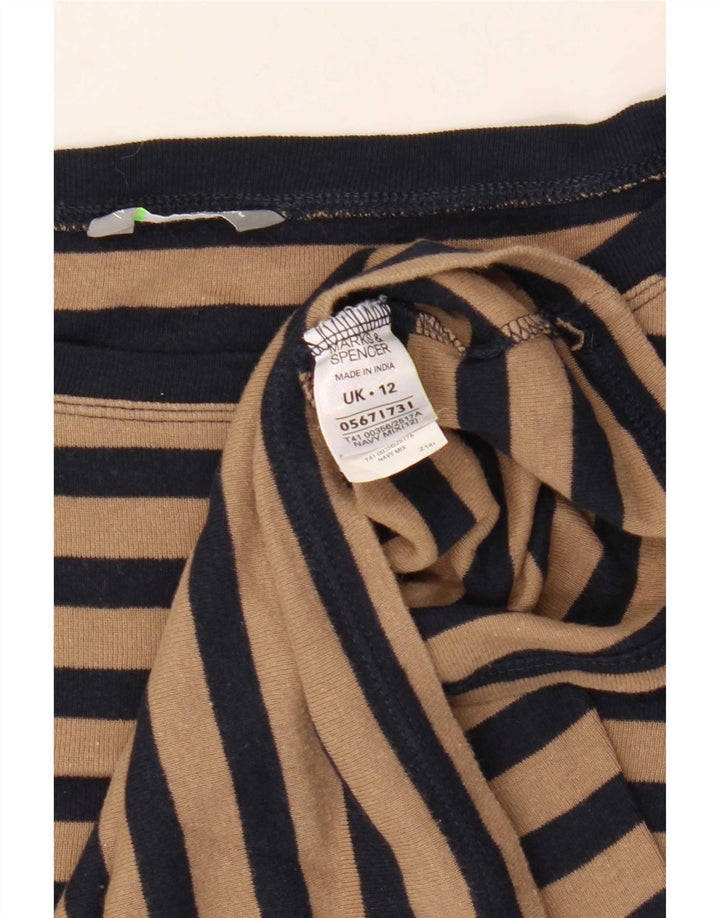 Marks & Spencer Top pentru femei cu mânecă lungă Marea Britanie 12 Mediu bleumarin cu dungi