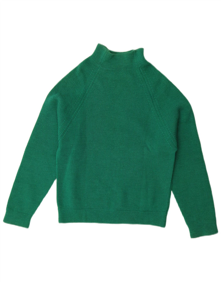 Pulover vintage cu gât țestoasă pentru femei UK 14 verde mediu