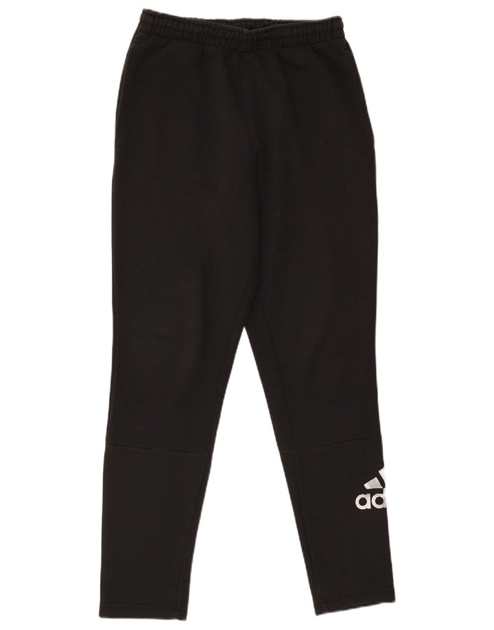 Pantaloni de trening Adidas pentru bărbați, bumbac negru mediu