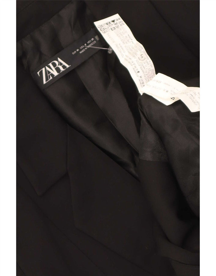 Blazer pentru femei Zara cu 1 nasture UK 12 Poliester mediu negru