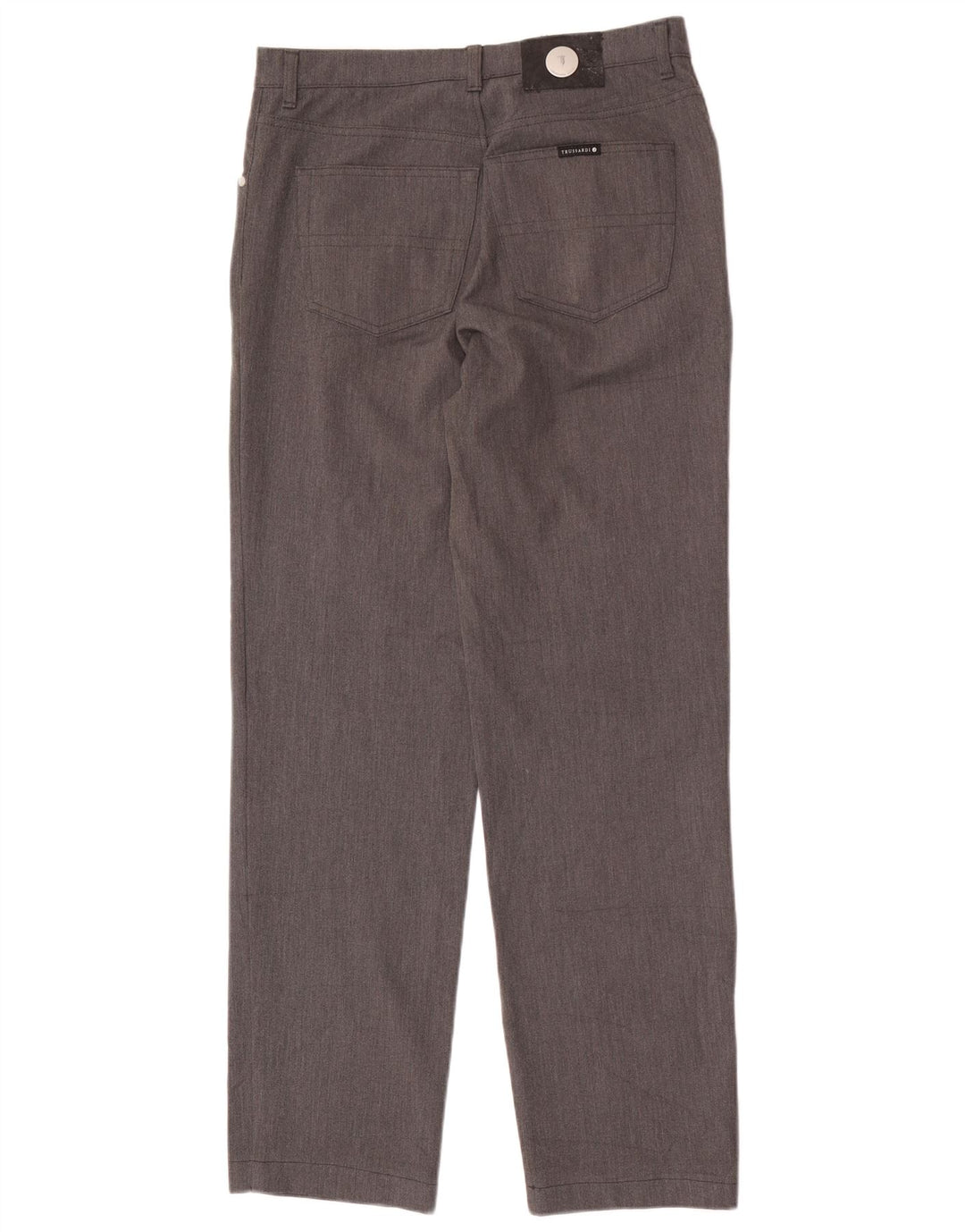 Trussardi Pantaloni drepti casual pentru bărbați W35 L32 poliester gri