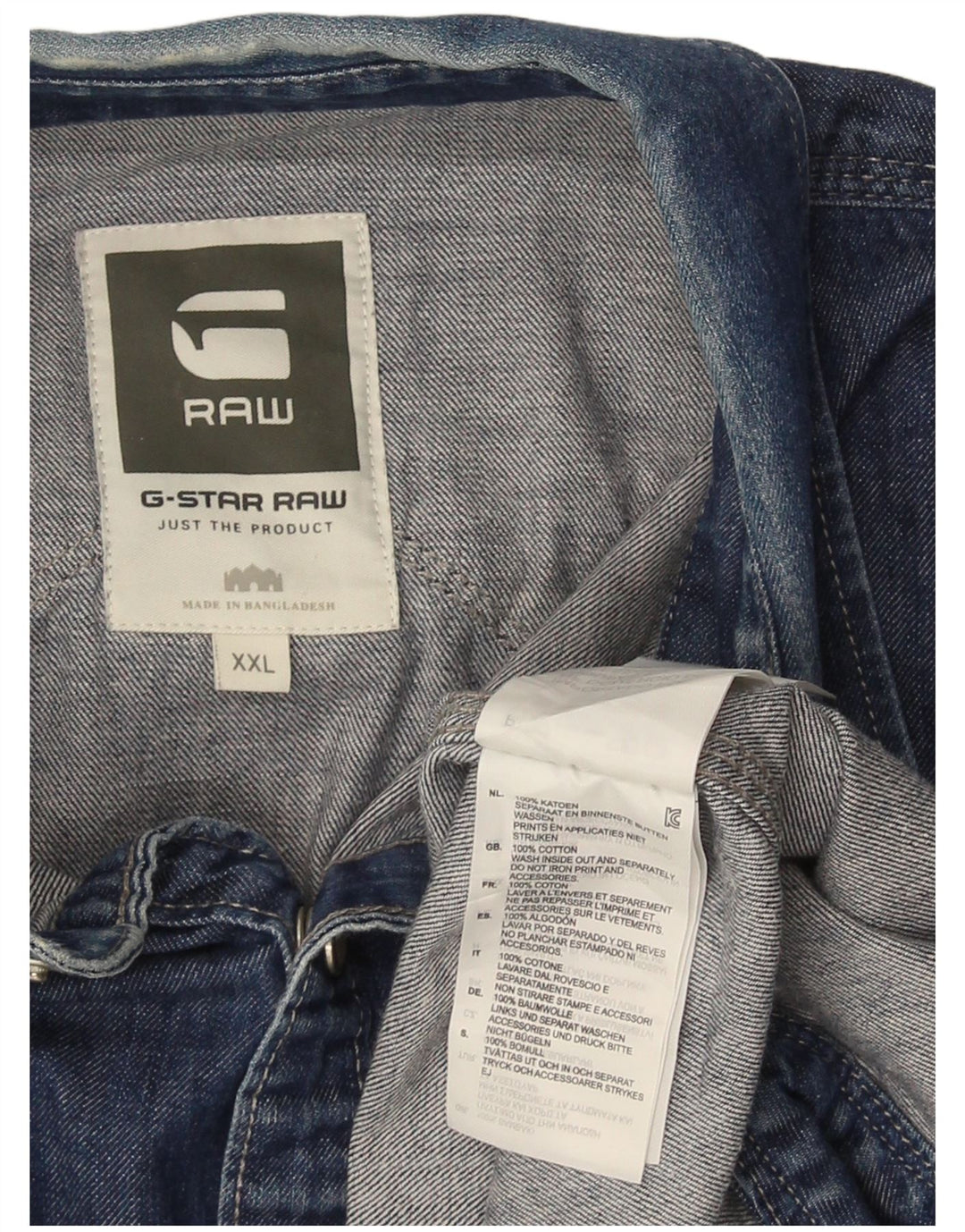 Cămașă de blugi G-Star pentru bărbați, bumbac albastru 2XL