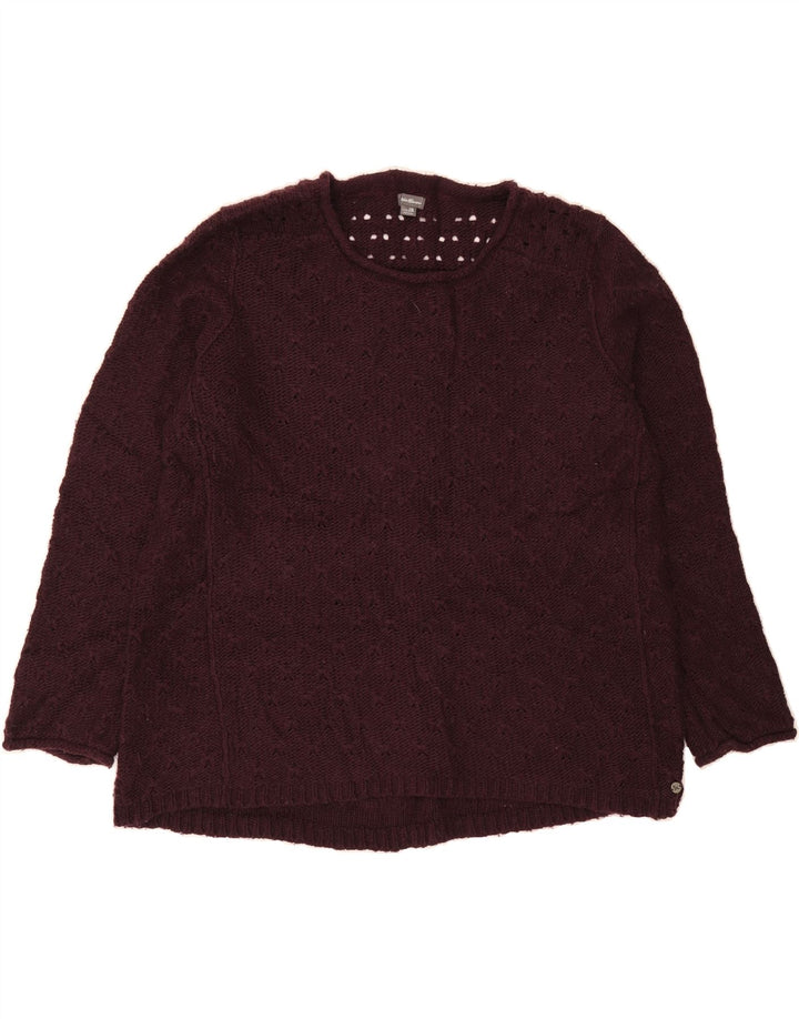 EDDIE BAUER Womens Oversized Crew Neck Jumper Sweater UK 20 2XL Maroon Vintage Eddie Bauer and Second-Hand Eddie Bauer from Messina Hembry 