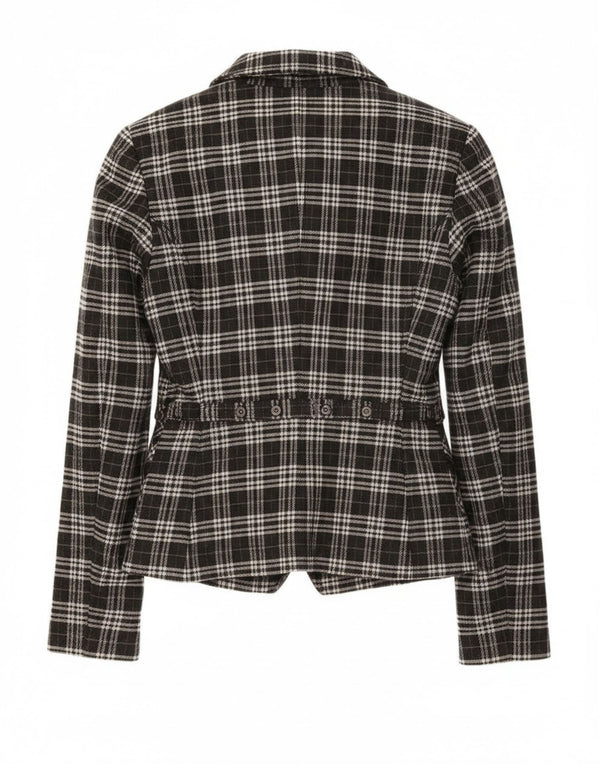 Jachetă Roccobarocco pentru femei, cu 2 nasturi, IT 44, bumbac caros negru mediu