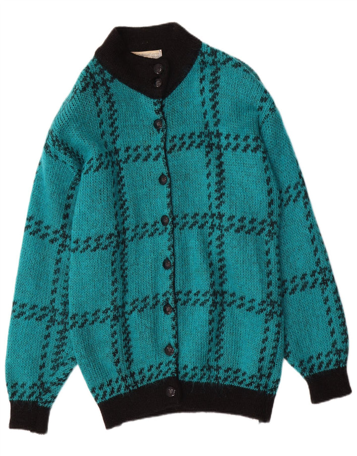 Pulover cardigan St. Bernard pentru femei UK 10/12 Turcoaz mediu Houndstooth
