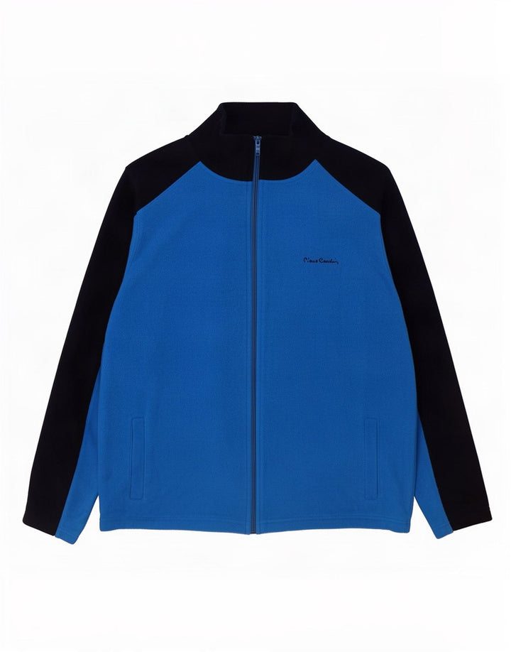 Jachetă fleece pentru bărbați Pierre Cardin UK 40, mare, albastru, poliester color bloc