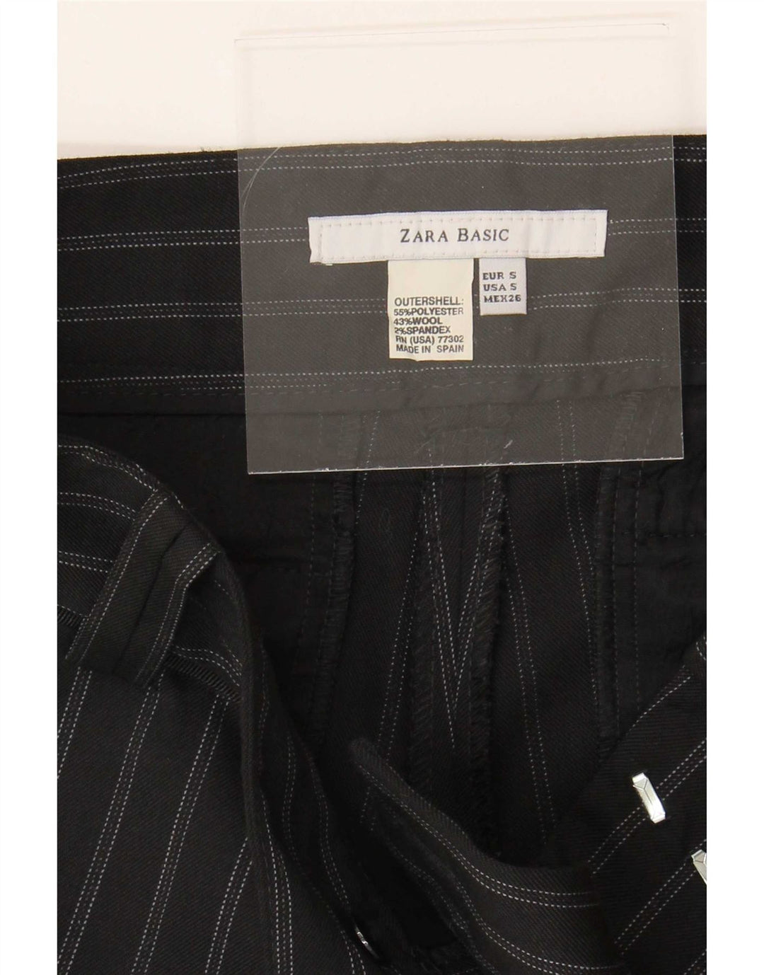 Pantaloni scurți chino pentru femei Zara mici W26 poliester cu dungi negre