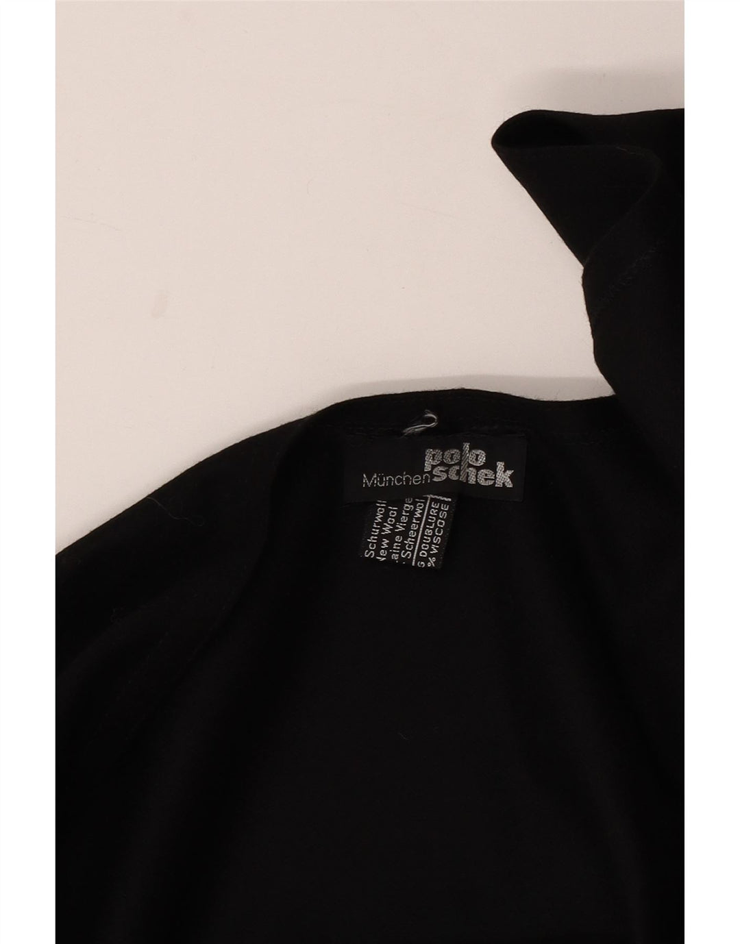 Jumper Poncho Asimetric Vintage pentru Femei Marime Unică Lână Neagră