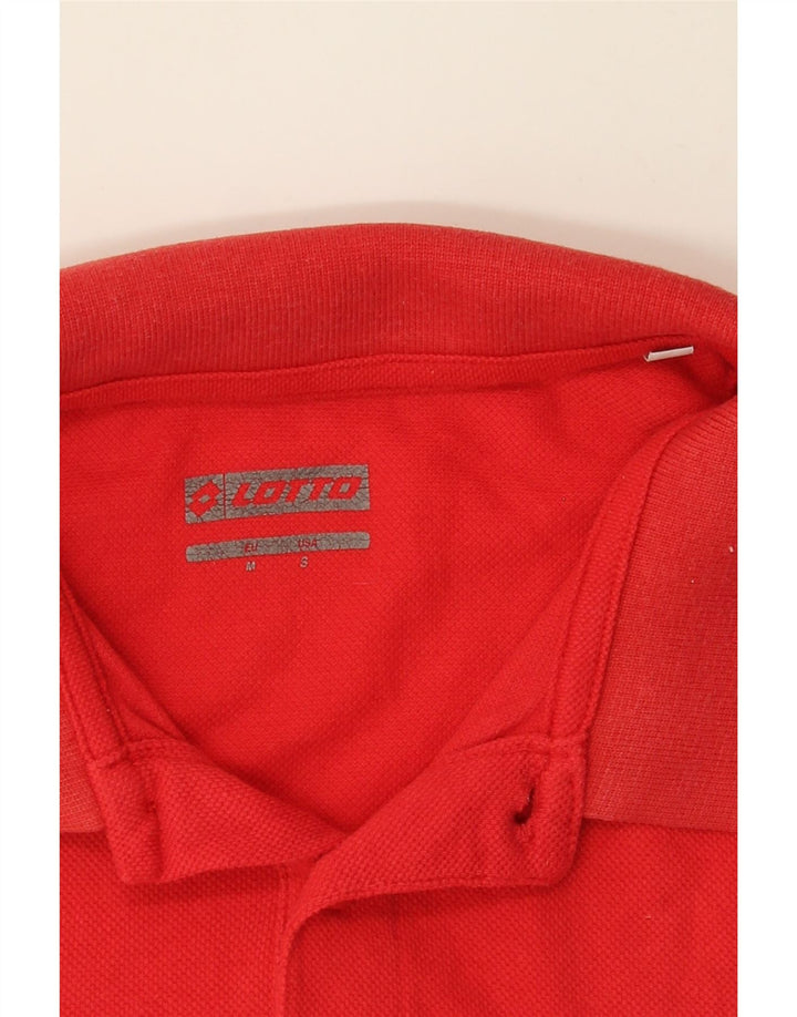 LOTTO Mens Graphic Polo Shirt Small Red Cotton Vintage Lotto and Second-Hand Lotto from Messina Hembry 