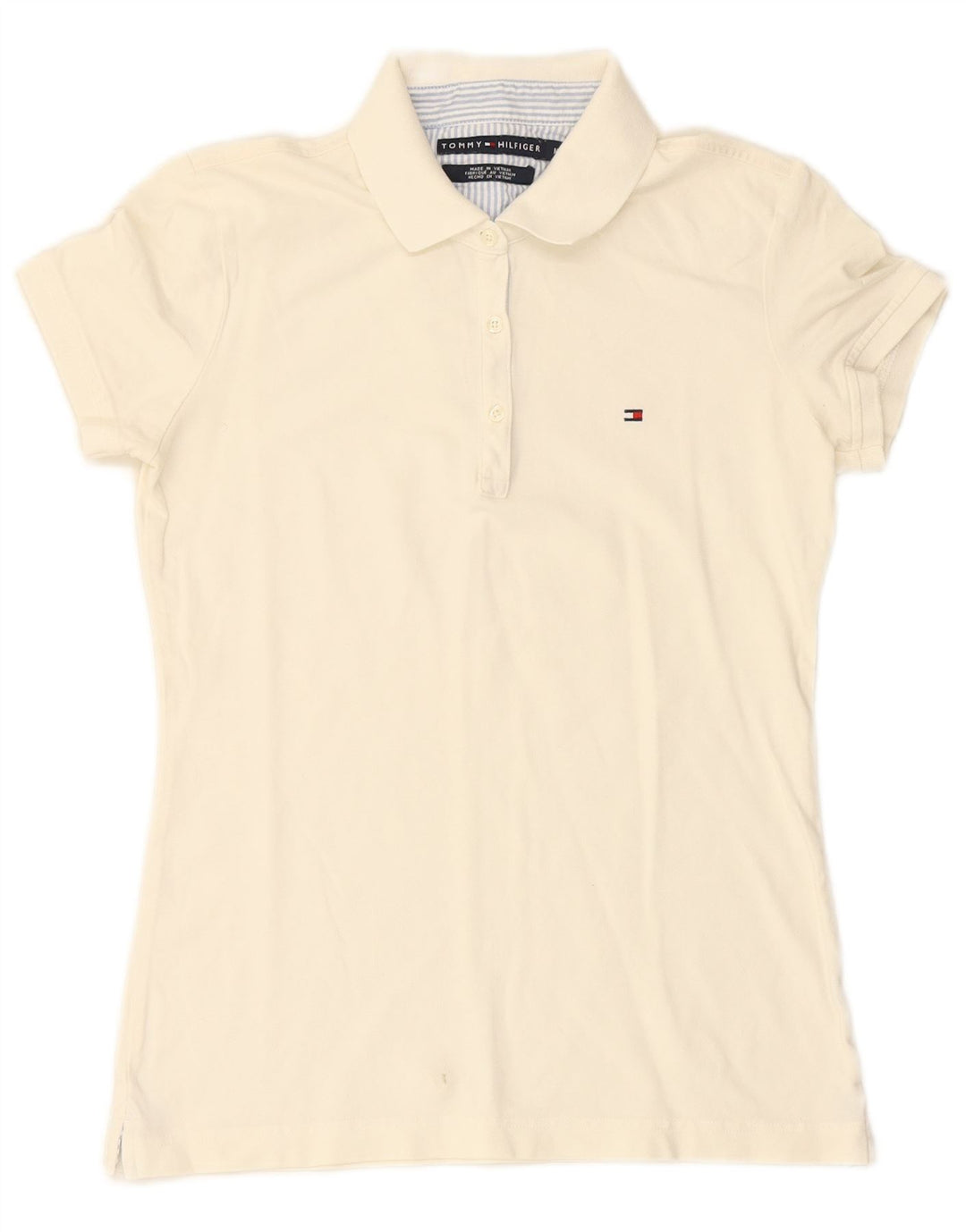 Tricou polo TOMMY HILFIGER pentru femei UK 14 Medium White