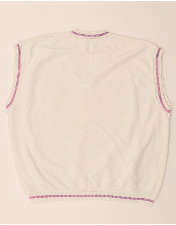 Vestă vintage pentru femei, UK 18 XL, bumbac alb