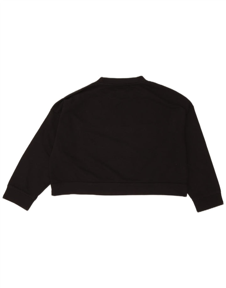 ELLESSE Pulover oversize Crop Graphic pentru femei UK 14 Medium Negru