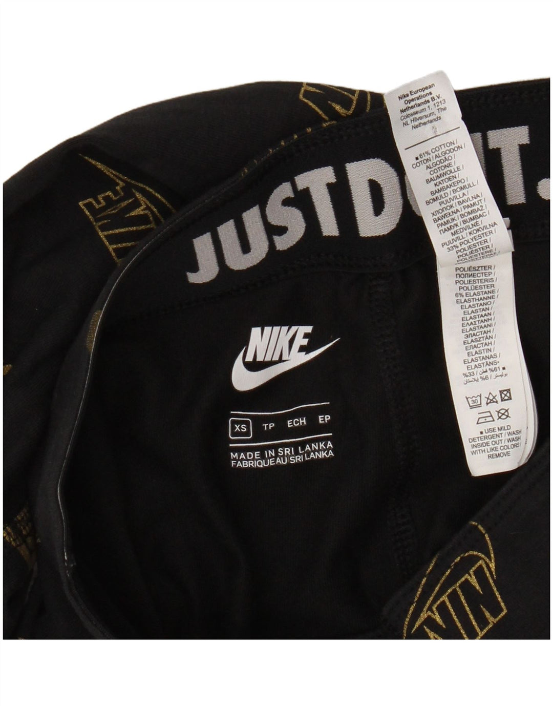 Leggings grafic Nike pentru femei UK 6 XS Logo bumbac negru