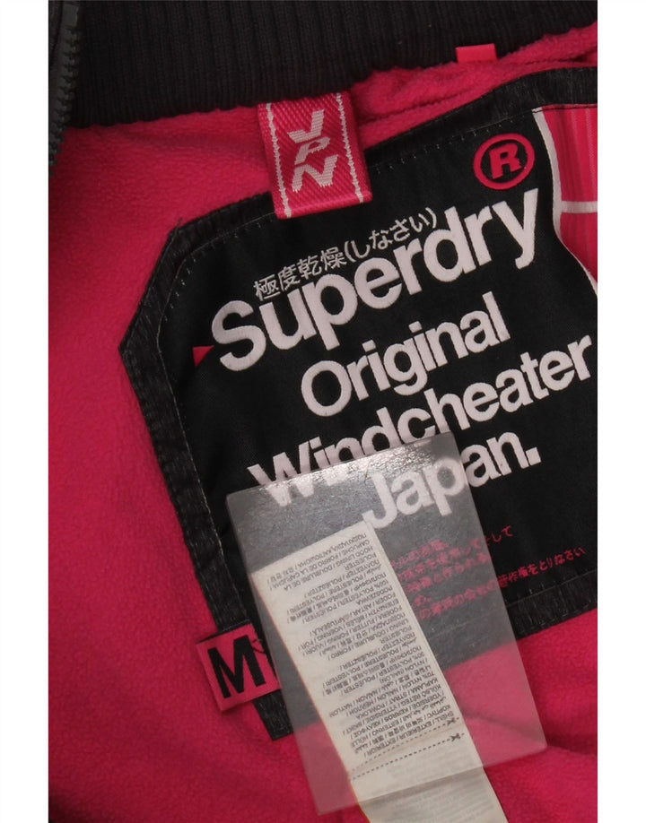 Jachetă Windbreaker cu glugă Superdry pentru femei UK 14 Medium Black