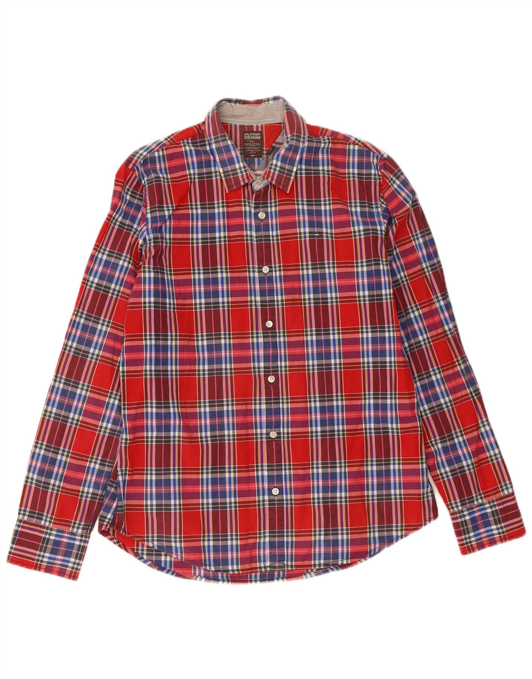 Cămașă pentru bărbați Tommy Hilfiger XL, bumbac carouri roșu