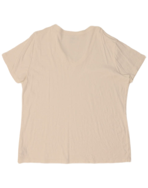 Eddie Bauer Tricou pentru femei Top UK 20 2XL Bumbac alb