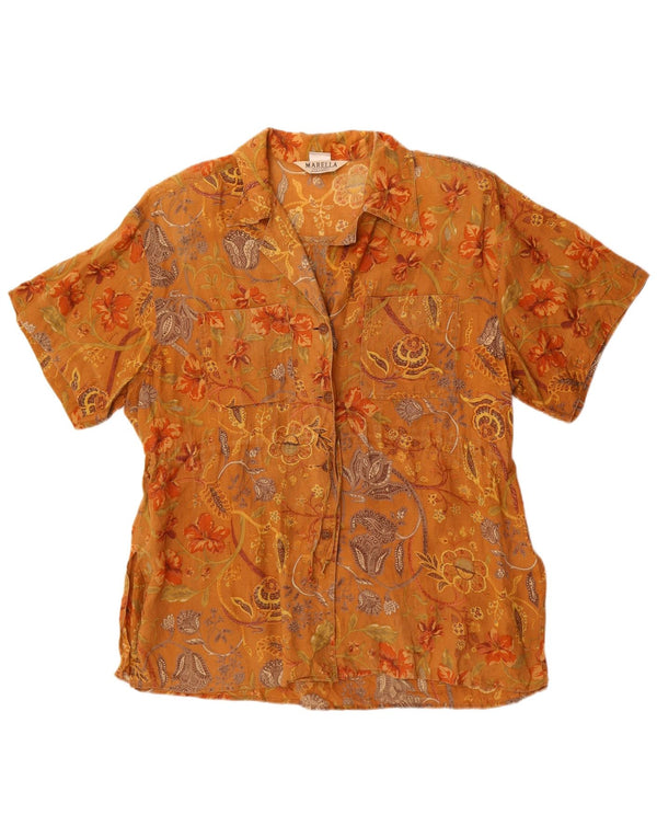 Cămașă cu mânecă scurtă pentru bărbați Marella UK 12 Medium Brown Floral