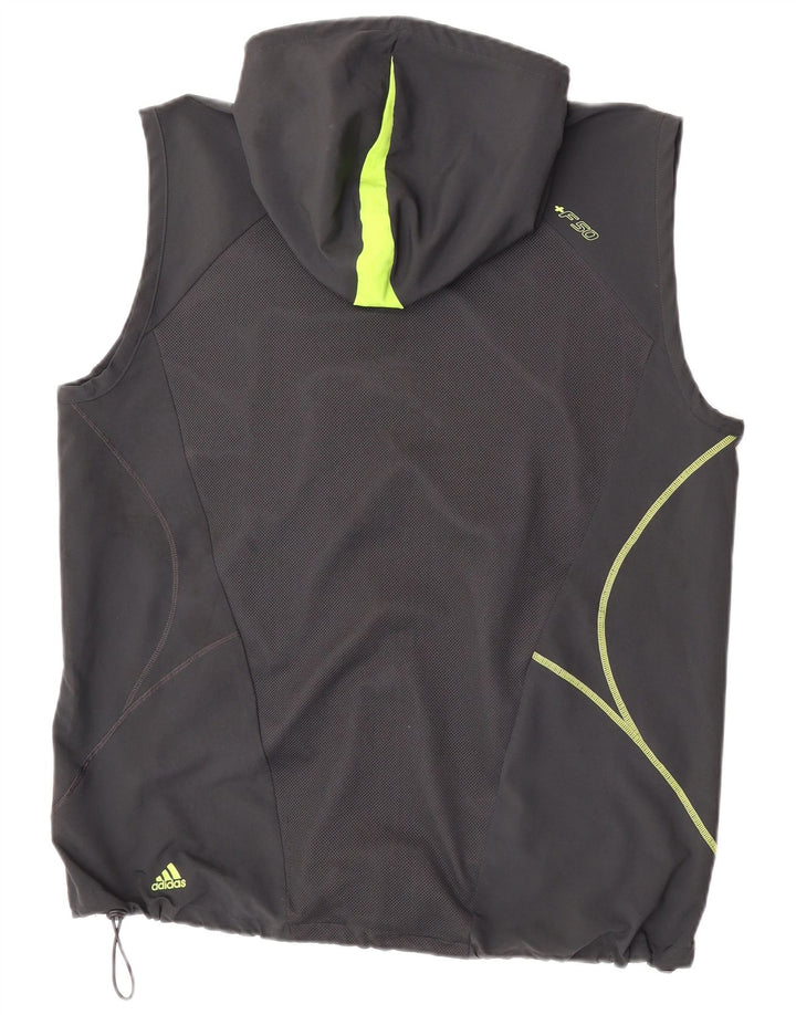 Pantaloni de trening cu glugă fără mâneci pentru bărbați Adidas F50, mare, gri