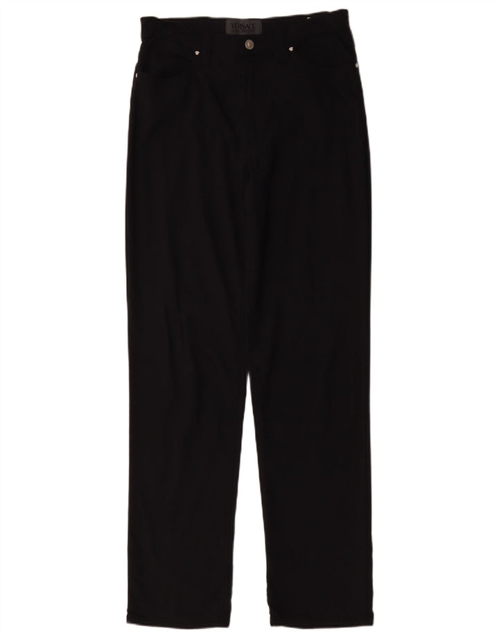 Pantaloni casual drepti pentru femei Versace L32 L31 Poliamidă neagră