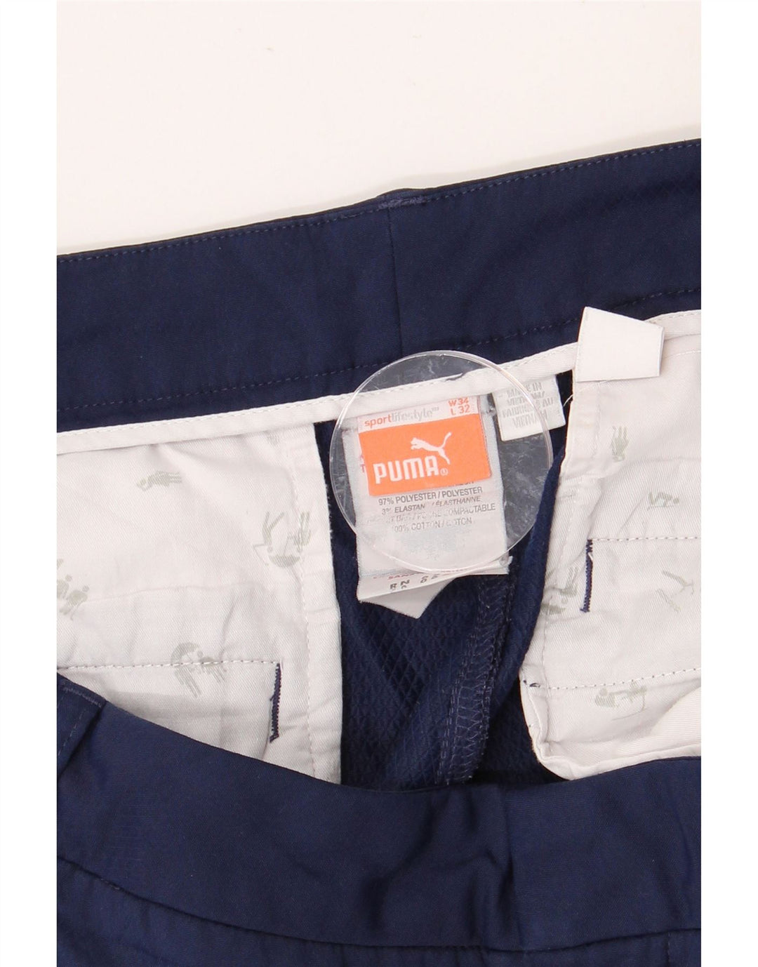 Pantaloni chino subțiri PUMA pentru bărbați W34 L32 poliester bleumarin